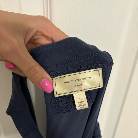 Anthropologie Moulinette Soeurs Eremita Blue Wide Leg Jumpsuit - Picture 9 of 10